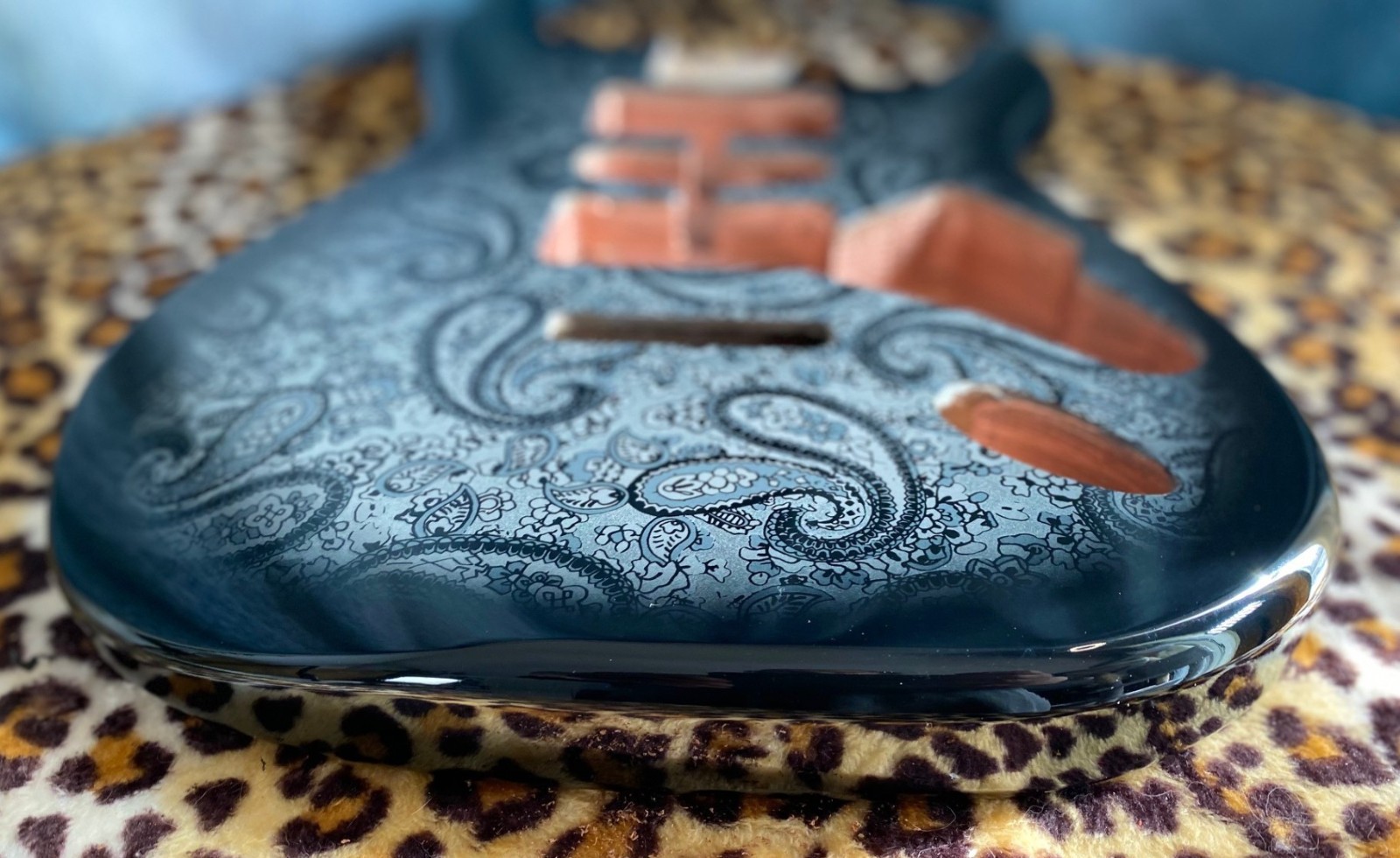 Paisley Stratocaster HSH Alder Fender Replacement Body Shielded Cavity