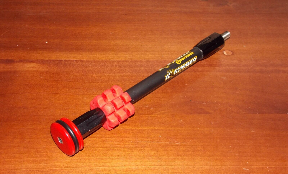 Bee Stinger MicroHex 8" Stabilizer in Matte Black w/Red - B Stinger