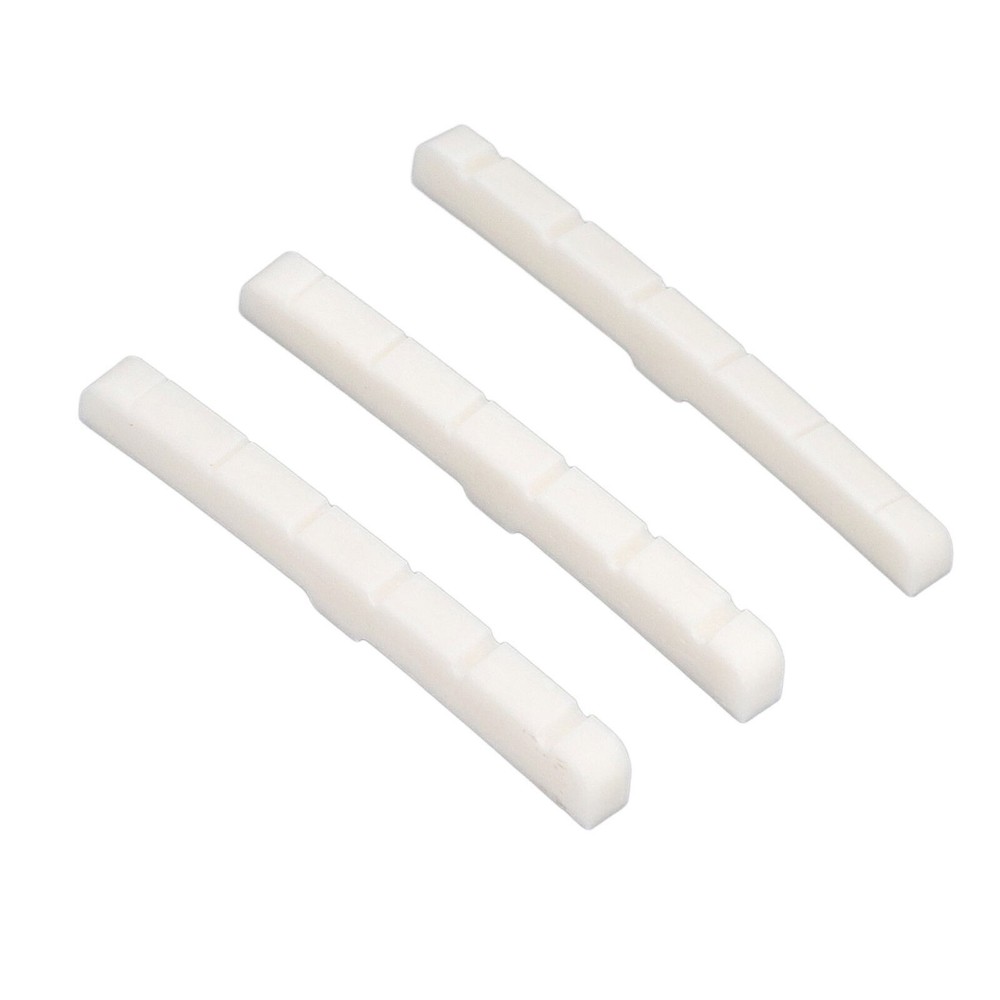3Pcs 6String Guitar Nut Flat Bottom Slotted Bone Guitar Nut Replacement for Tele