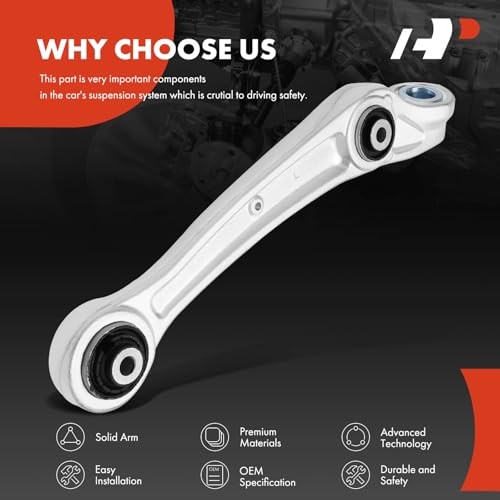 Front Left Forward Lower Control Arm, with Bushing, Compatible with Audi -