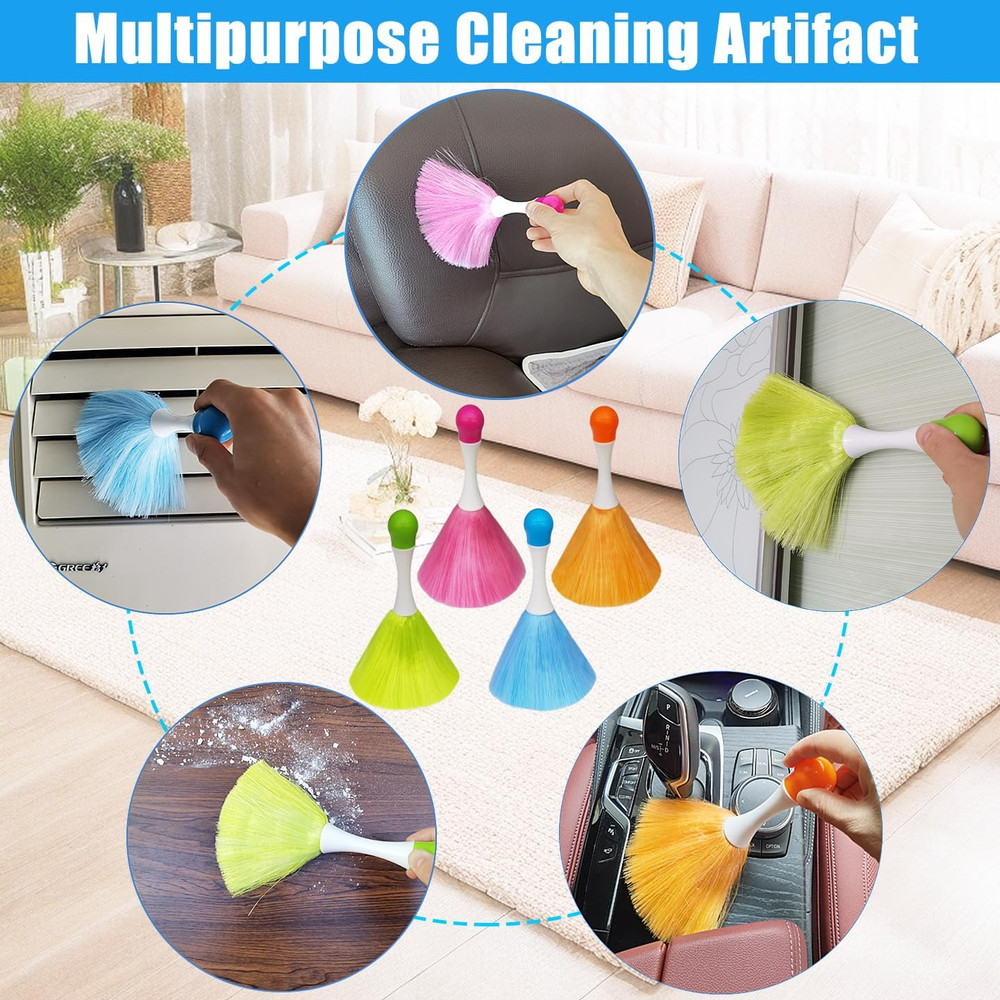 4 Pack Washable Handheld Microfiber Dusters Non Scratch Cleaning Set