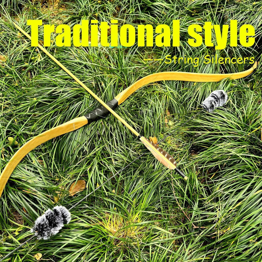 Luoyer 2 Pair Bow String Silencers Soft Bowstring Shock Absorber black