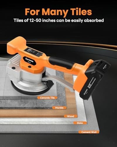 Tile Vibration Tool, Portable Cordless Tile Vibration Leveling Machine with 2 Ba