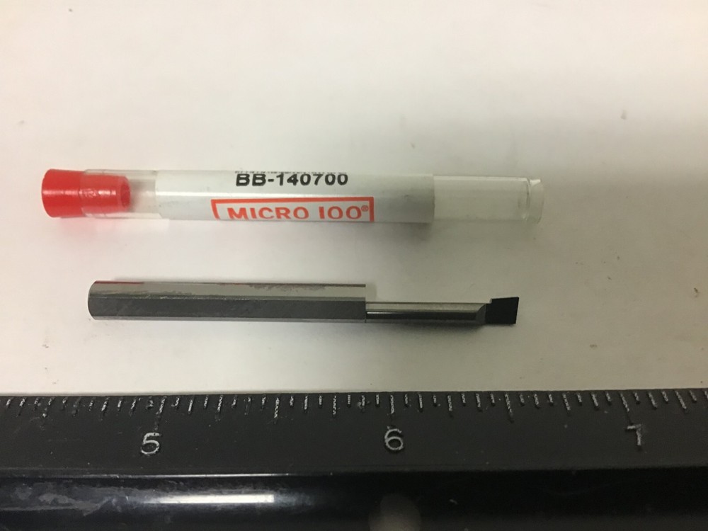 New Micro 100 Carbide Boring Bar, 0.152" Minimum Bore, 0.600" Depth, BB-140600S