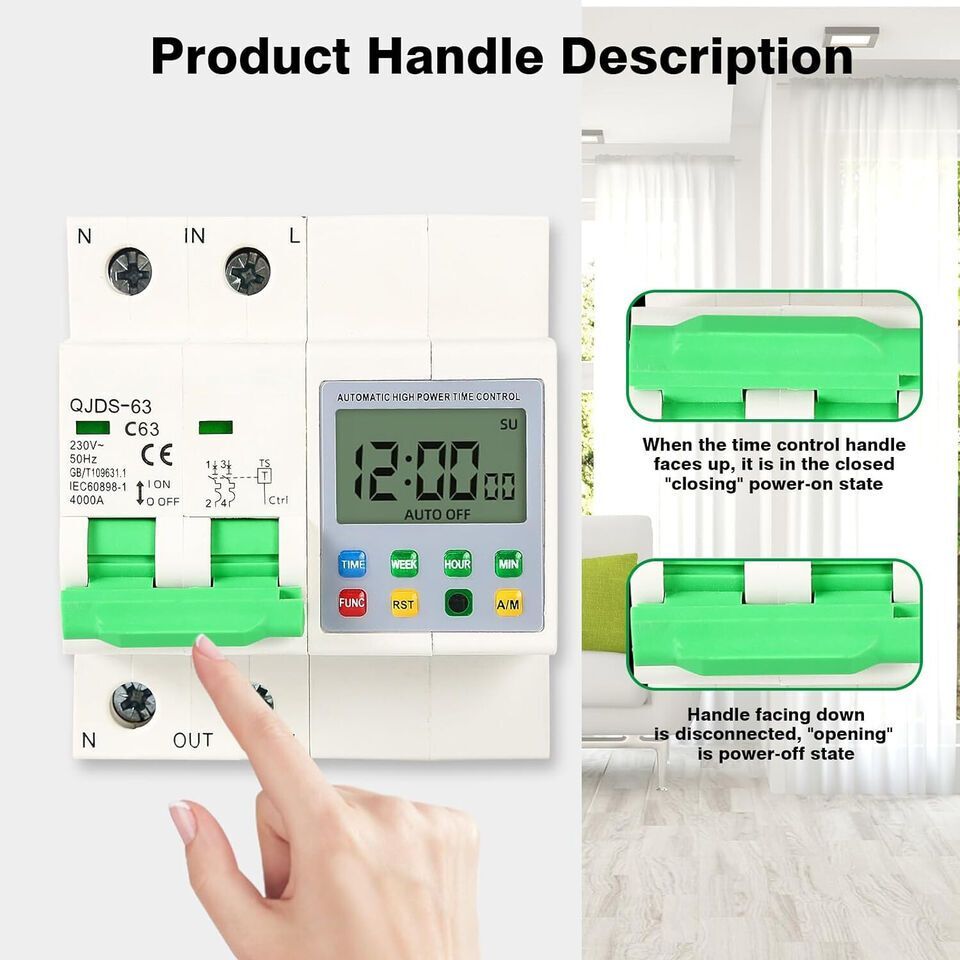 Timer Switch Circuit Breaker Automatic Timer Over Under Voltage Time Protection