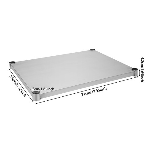 Stainless Steel Table Lower Shelf Under Shelf Rectangular Work Table Adjustable