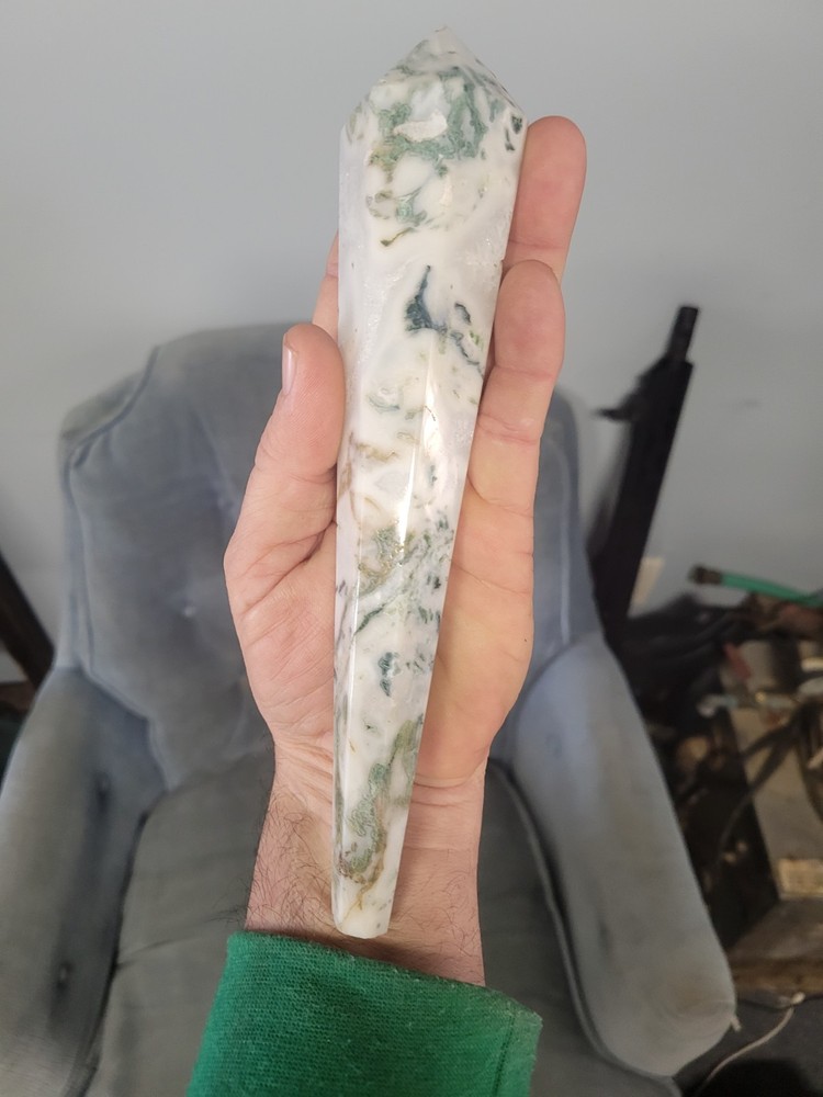 Moss Agate Wand