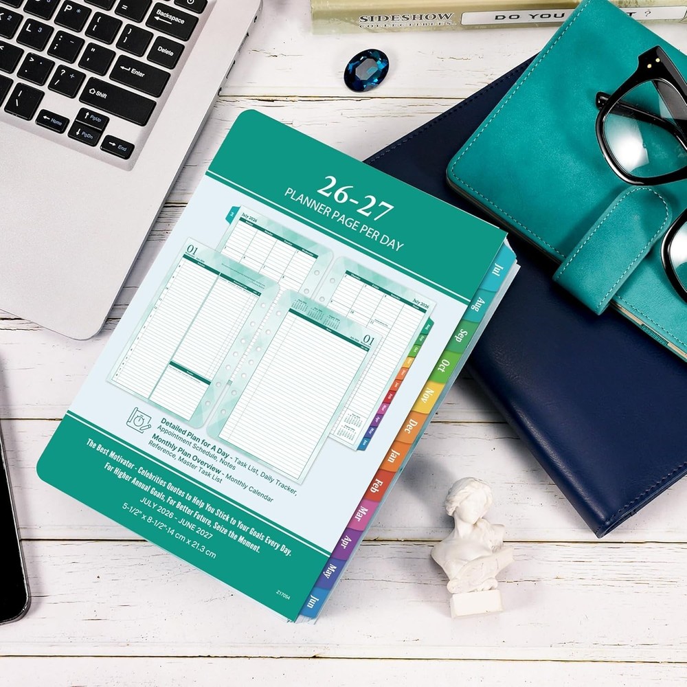 Comprehensive Daily Planner Refills 2026-2027: Task Lists & Notes Included