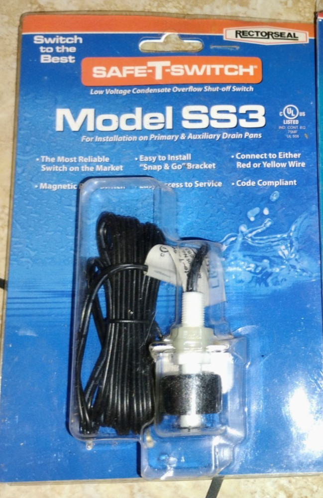 Rectorseal Safe-T-Switch Condensate Overflow Switch Slim Model SS3