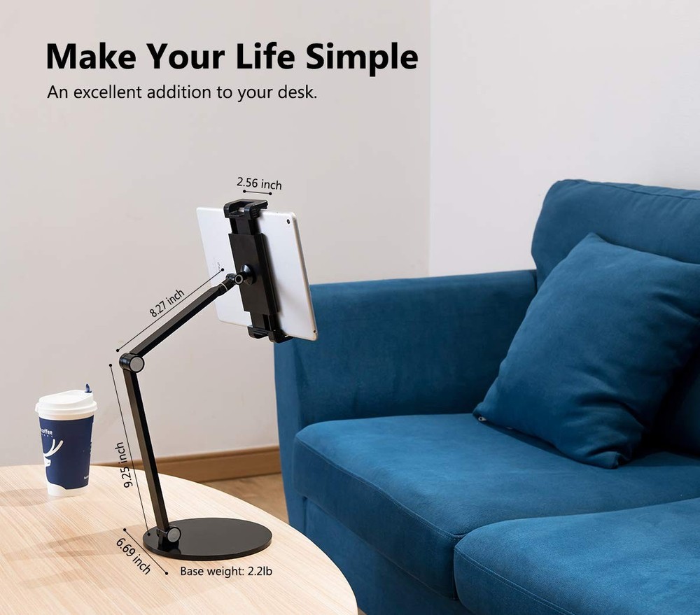 iPad Stand for Desk, Surface Pro Holder, Multi-Angle Adjustable Tablet Stand ...