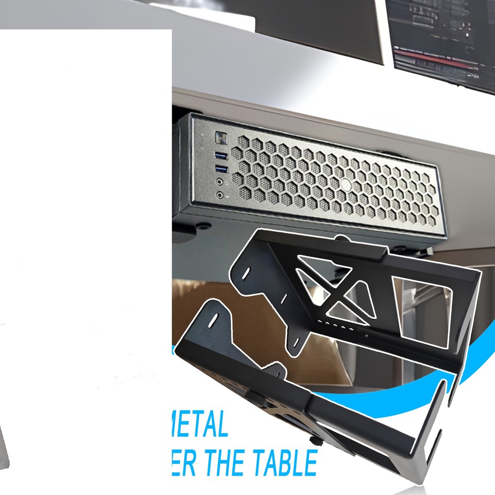 Computer Under Desk Mount Adjustable PC Bracket Adjustable Concealed