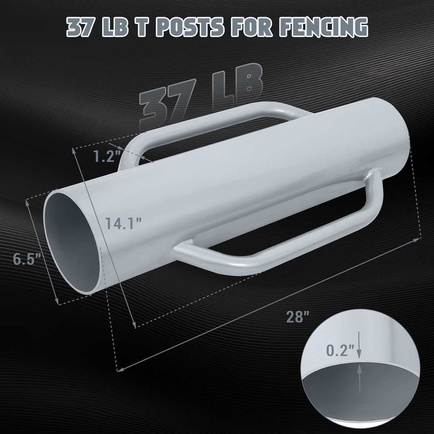 12/18/30/37 lbs Steel Fence Post Driver T Post Driver Post Pounder with Handles