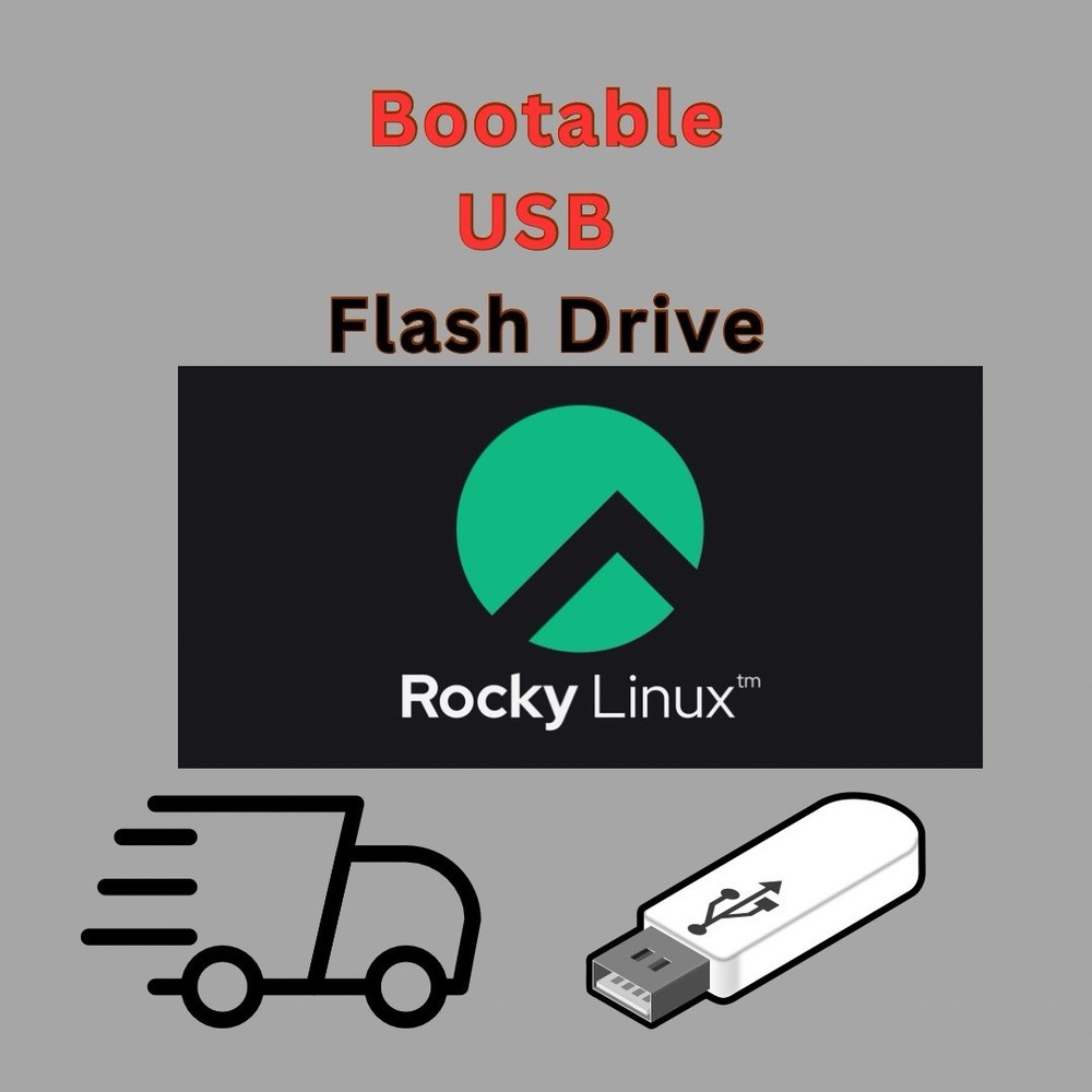 ROCKY LINUX OS 9.6 64-BIT  LIVE, INSTALLER BOOTABLE USB RED HAT LINUX REHL