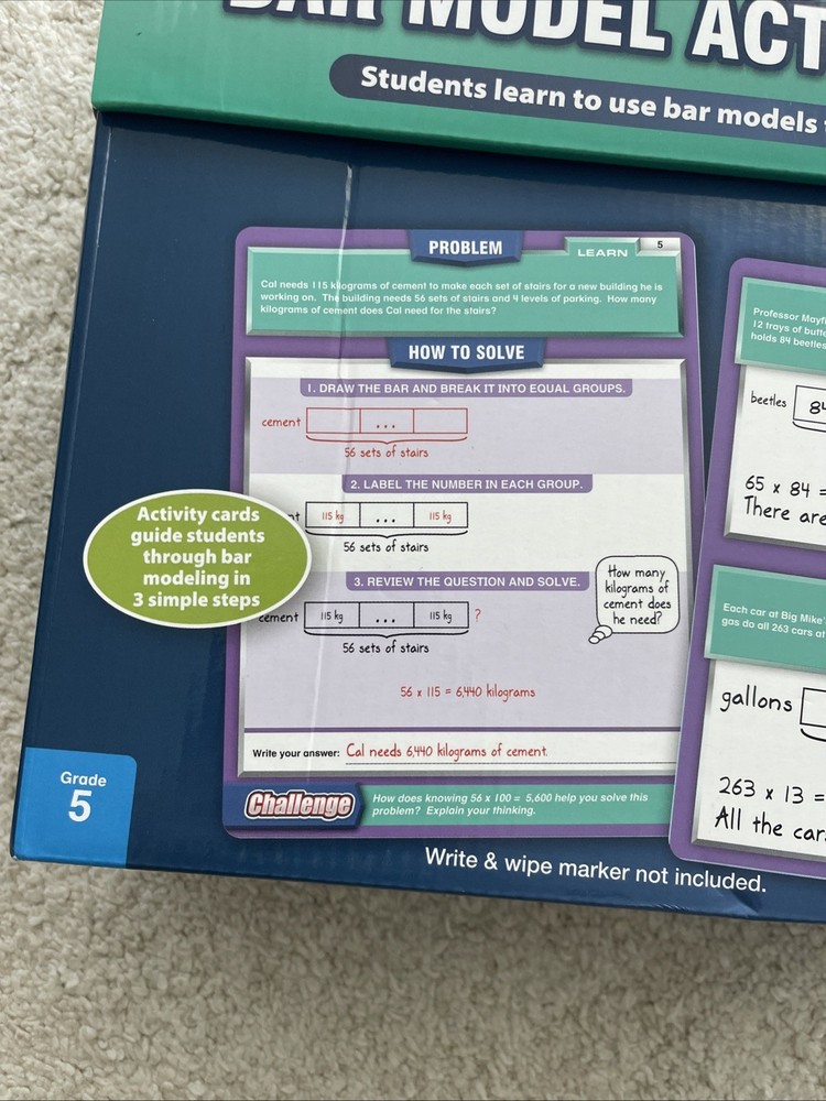 Lakeshore Bar Model Activity Cards Learning Step-By-Step Unused
