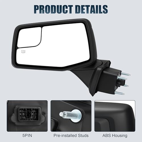 Left Driver Side Mirror for 2019-2024 Chevy Silverado 1500 - Left Side - 5 PIN