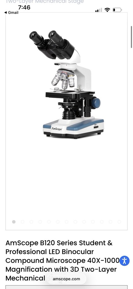 AmScope B120 Binocular Compound Microscope 40X–1000X