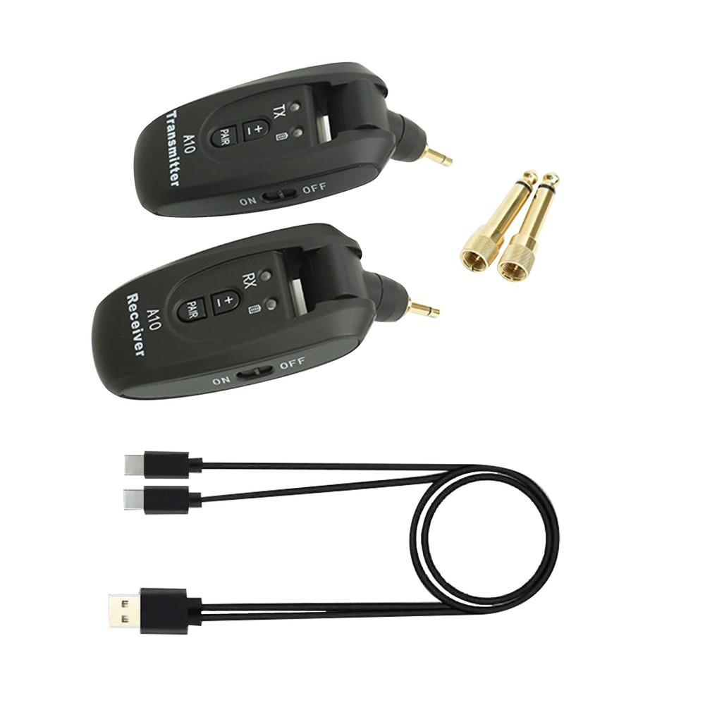 Wireless Guitar Kit Transmitter & Receiver System 100ft 24Bit Audio 2.4GHz