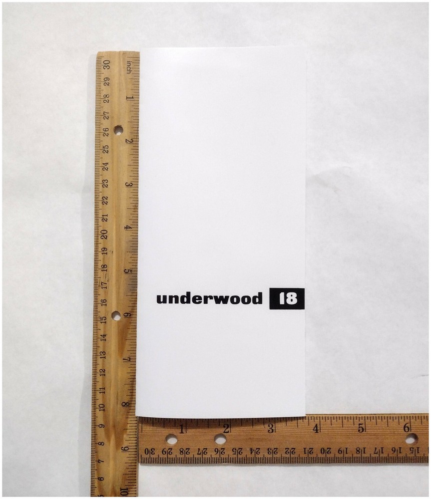 Underwood 18 (Olivetti) Typewriter Instruction Card Guide