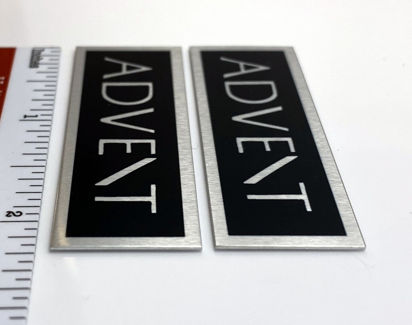 Advent Speaker Badge Logo Emblem Pair Custom Made Aluminum