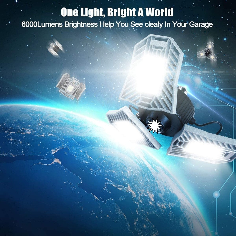 Three Led Garage Light-Tribright Led Adjustable light-Bright Basement Light 60w