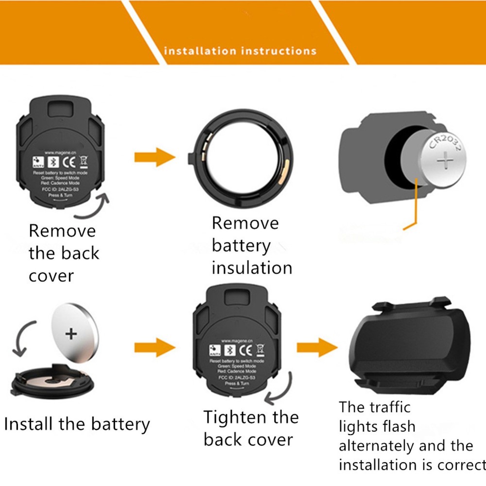 Waterproof Dual Protocol Bike Watch Speed & Cadence Wireless Bi-Mode Sensor