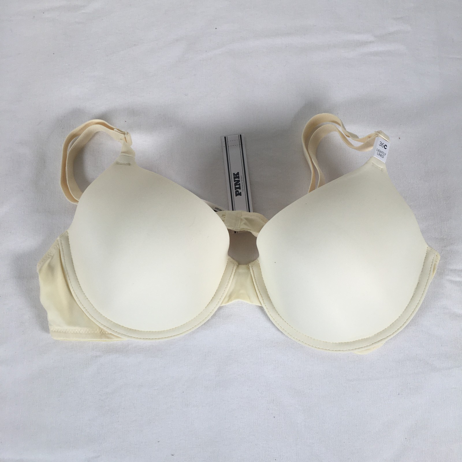 Victoria's Secret Pink Lightly Lined T-Shirt Bra 36C Cream Ivory NWT