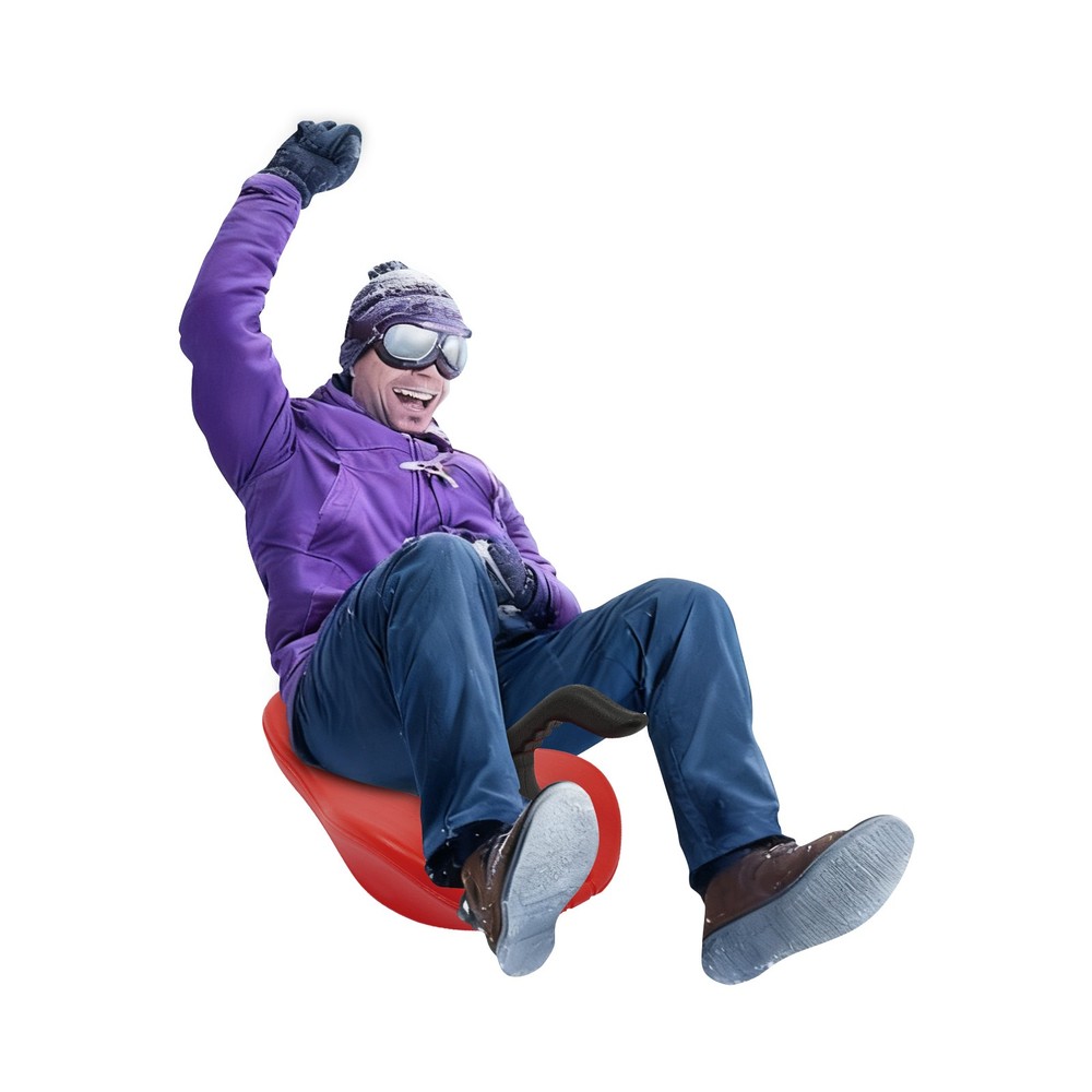 Sled Snowboard with Handle & Pull Rope Winter Fun Slider Board Snow Downhill