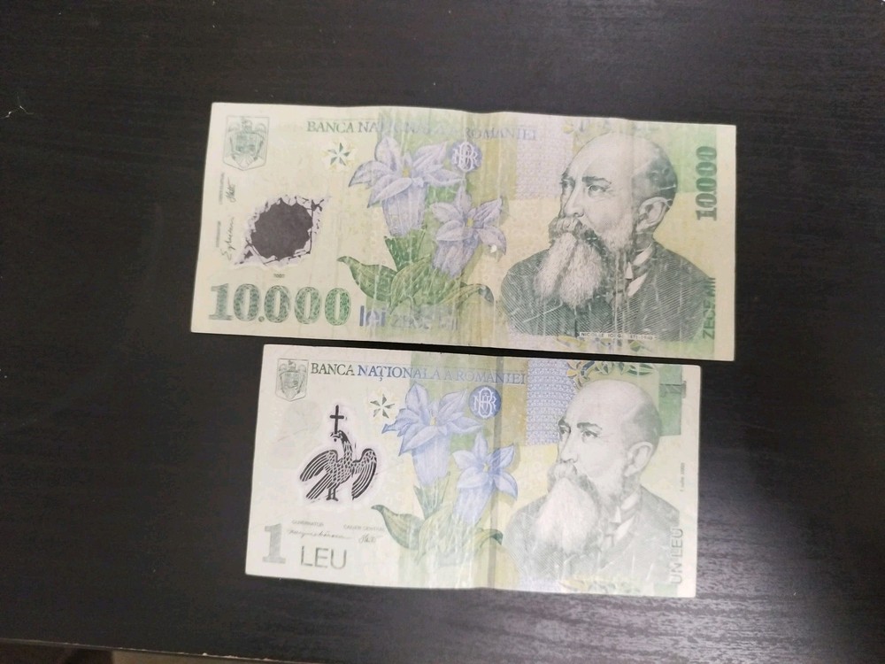 Romania 2 Different Banknotes