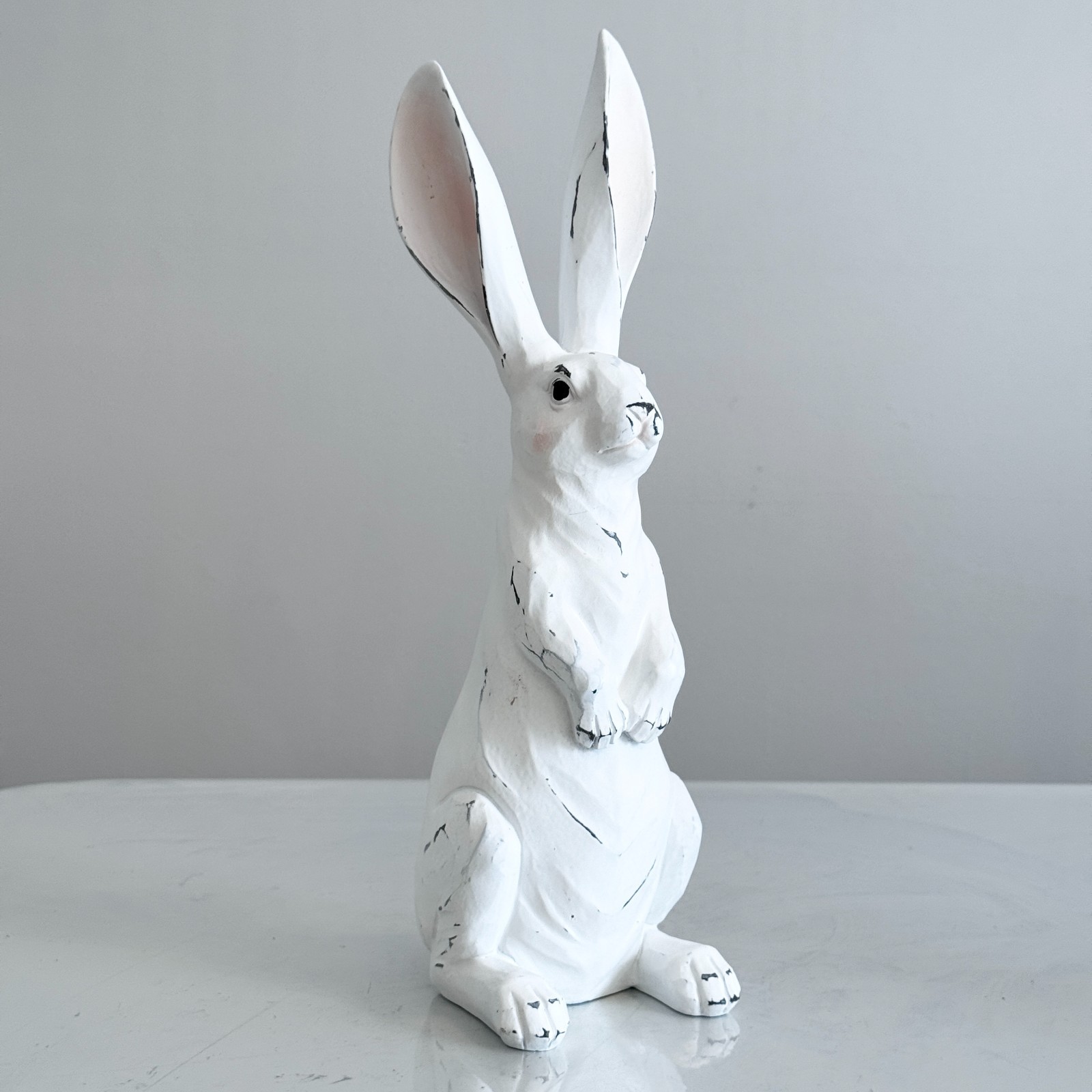 White Ceramic Easter Bunny Figurine Rabbit Statue 14 Inch Farmhouse 1 PCs RANDOM