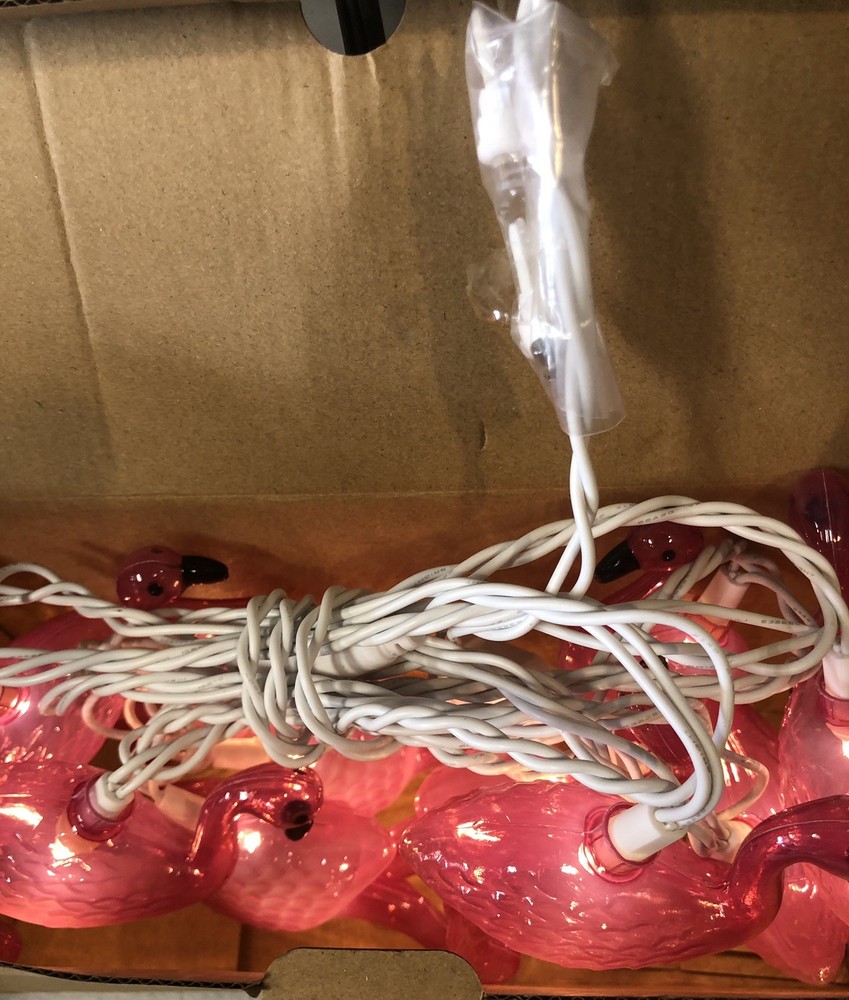 8.5Ft Pink Flamingo Outdoor String Lights