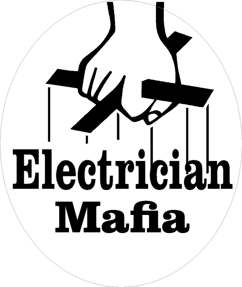 Electrician mafia hard hat sticker, CE-27