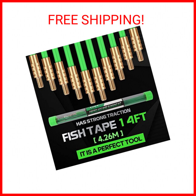 14FT Fiberglass Running Electrical Wire Cable Glow Rods Wire Pulling, Fish Rods