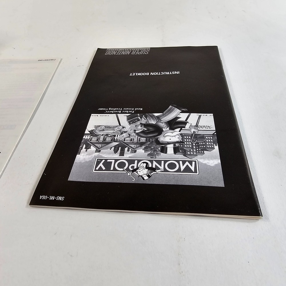 Monopoly (Super Nintendo | SNES, 1992) Box Manual and Insert