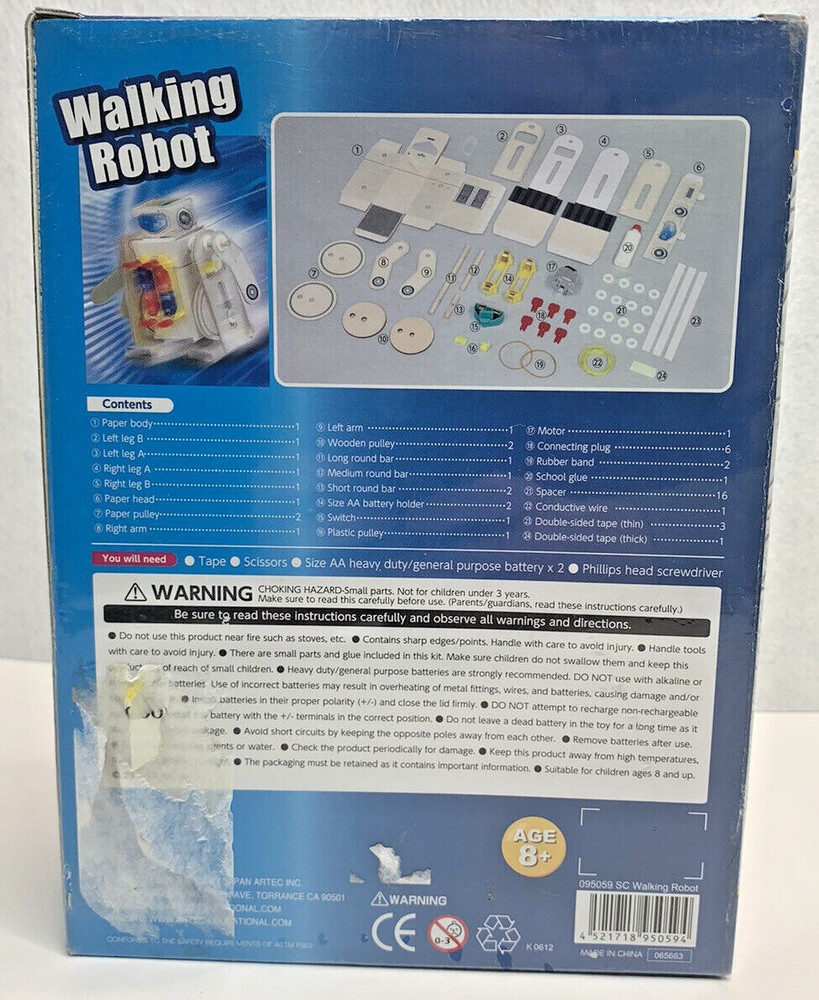 ArTeC Science Crafts Walking Robot NEW