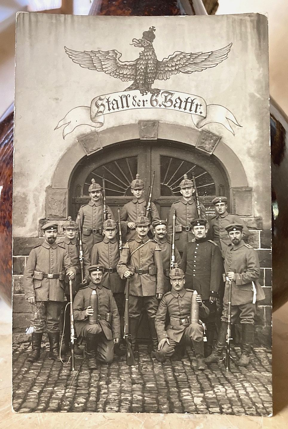 WW2 GERMAN LEADER'S WW1 - 16TH BAVARIAN RES. INF. REGT. IN MUNICH PHOTO POSTCARD