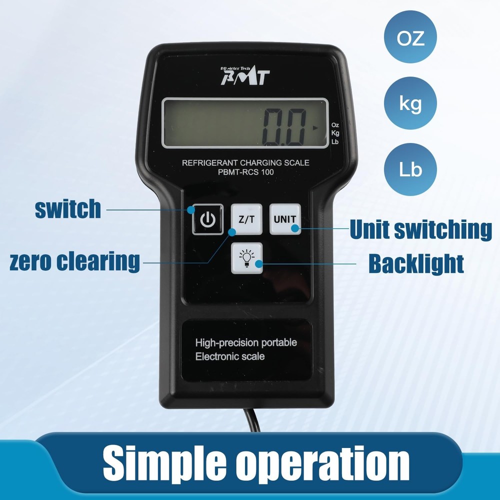 220LBS Electronic Refrigerant Charging Scale with Portable Case, Digital Freon