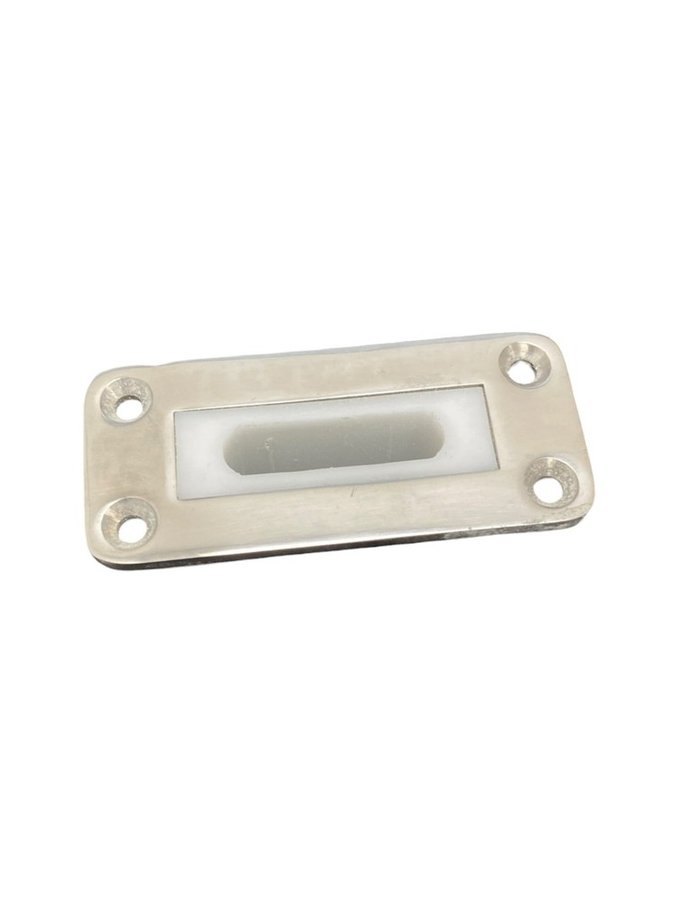 Universal Backrest Receiver/Receptacle with white plastic insert Stainless Steel