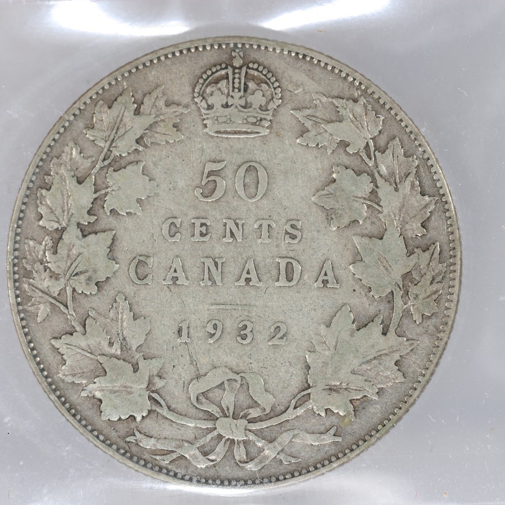 1932 Canada Silver 50 Cents ICCS VG8 - Key Date