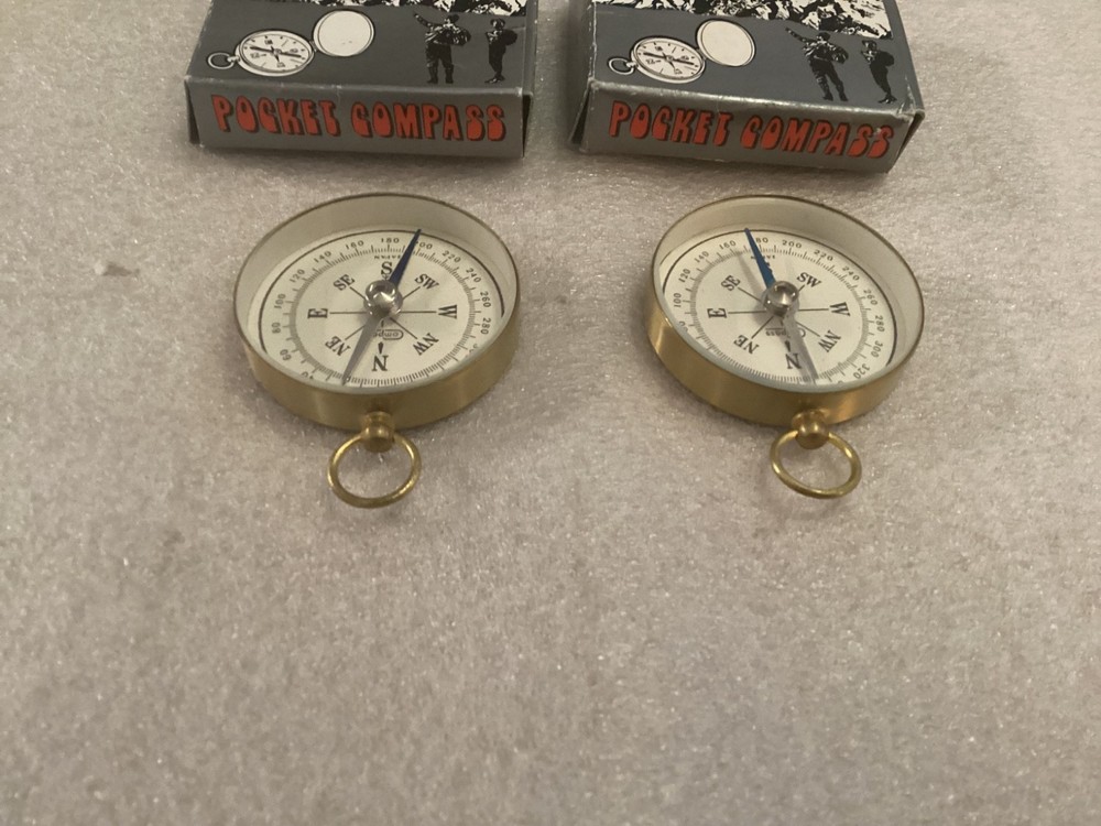 2 VINTAGE POCKET COMPASSES
