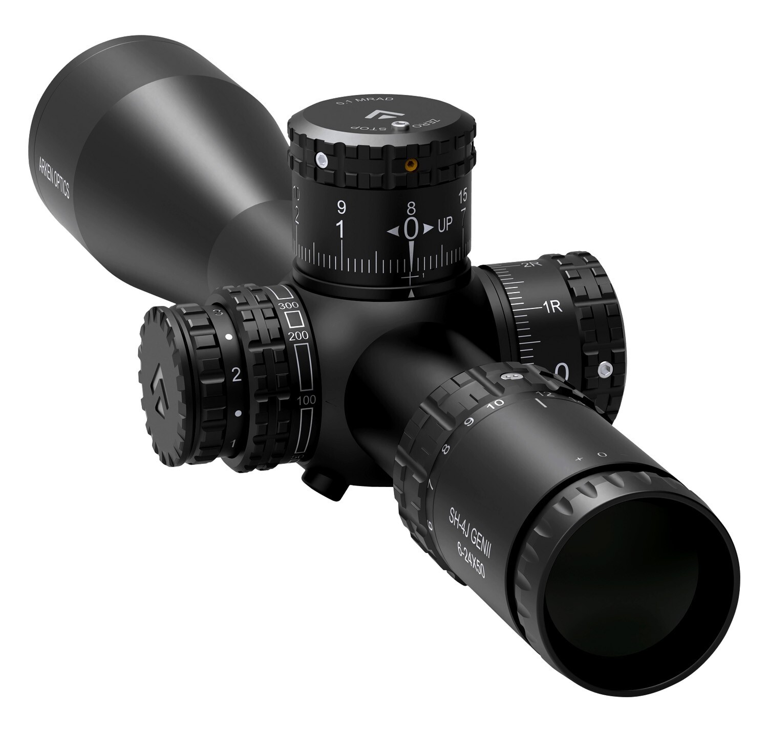 Arken Optics SH-4J GENII 6-24X50 FFP MIL VHR Reticle with Zero Stop - 34mm Tube