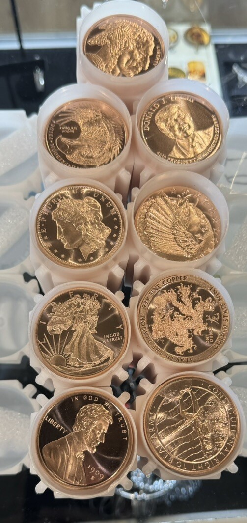 LOT OF 500 OZ Dealers Choice 1 OZ FINE COPPER ROUNDS - BULLION - FULL BOX OF 500