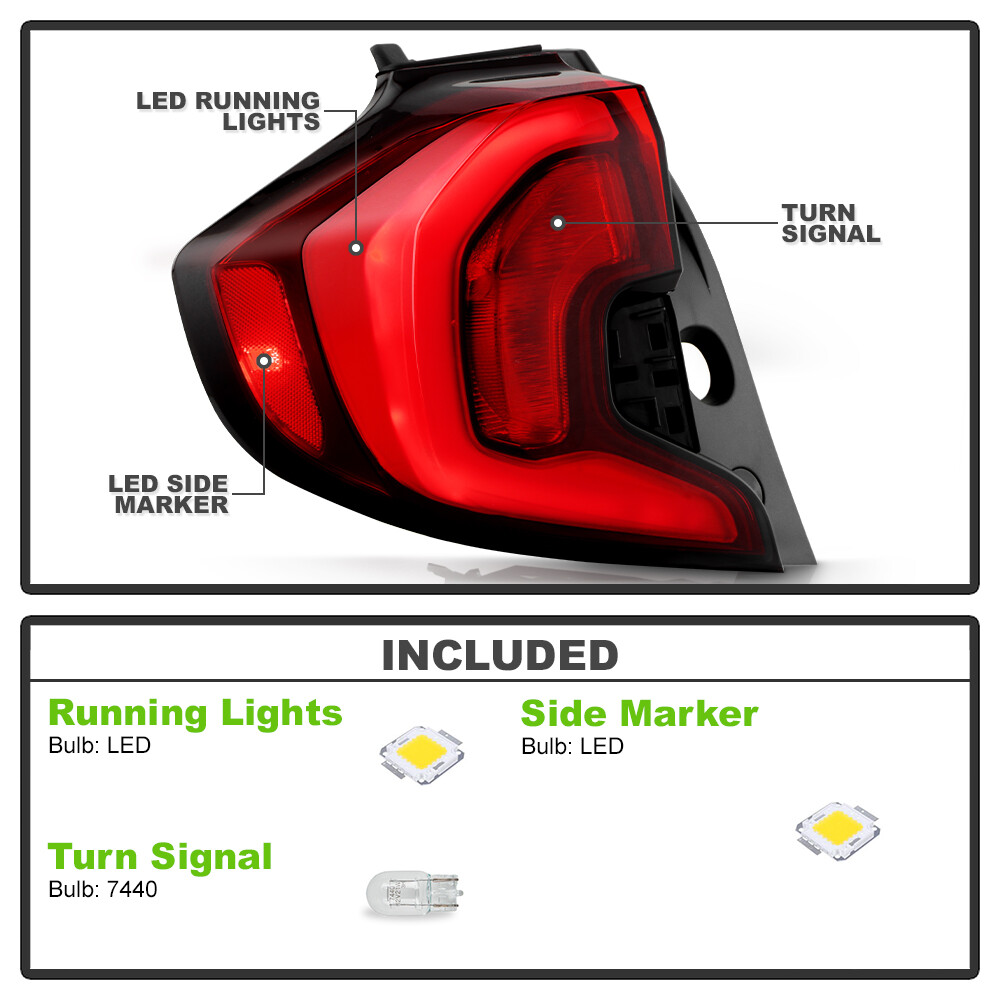 For 2018-2021 GMC Terrain SLE / SLT Outer LED Tail Light Driver Side Replacement