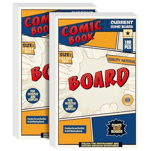 200 Comic Book Boards - Thick & Durable Regular Size Backing Boards, 200PCS