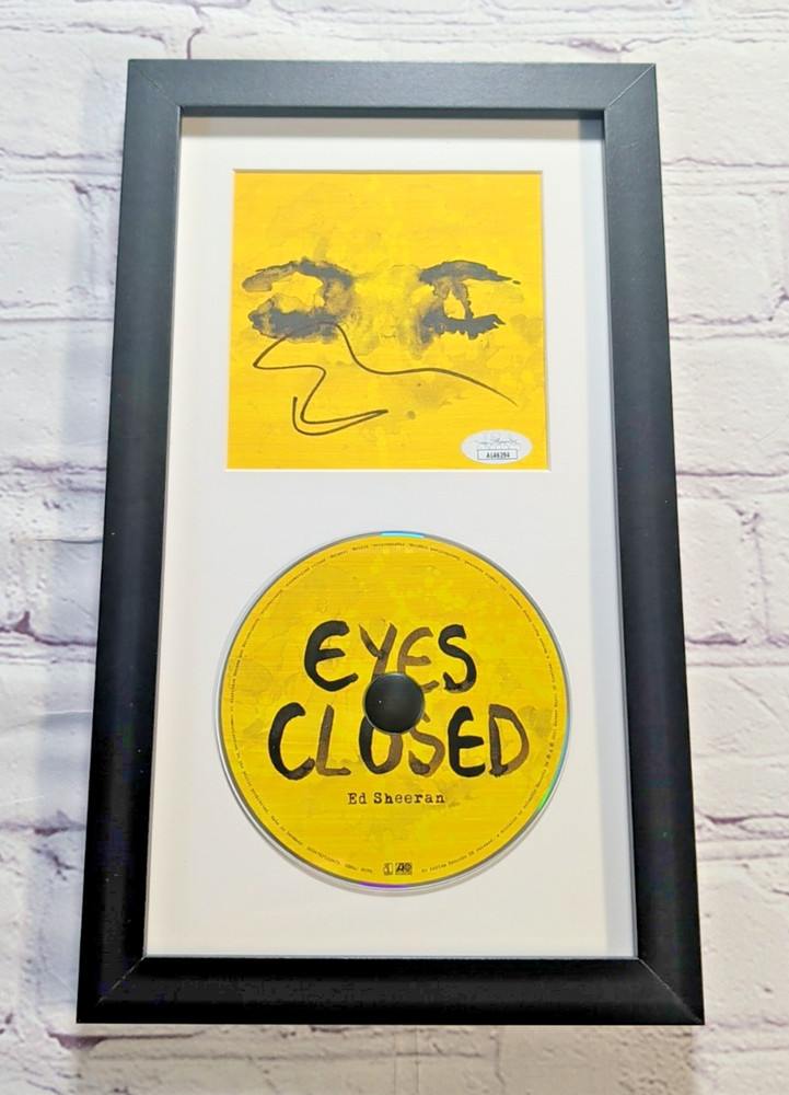 Framed Ed Sheeran Signed Autographed Eyes Closed Insert + CD - JSA COA