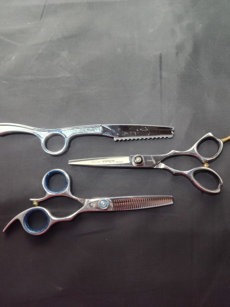 VIPER SHEARS PRO CUTTING, SHINZU TEXTURIZING SHEARS & STRAIGHT RAZOR BUNDLE
