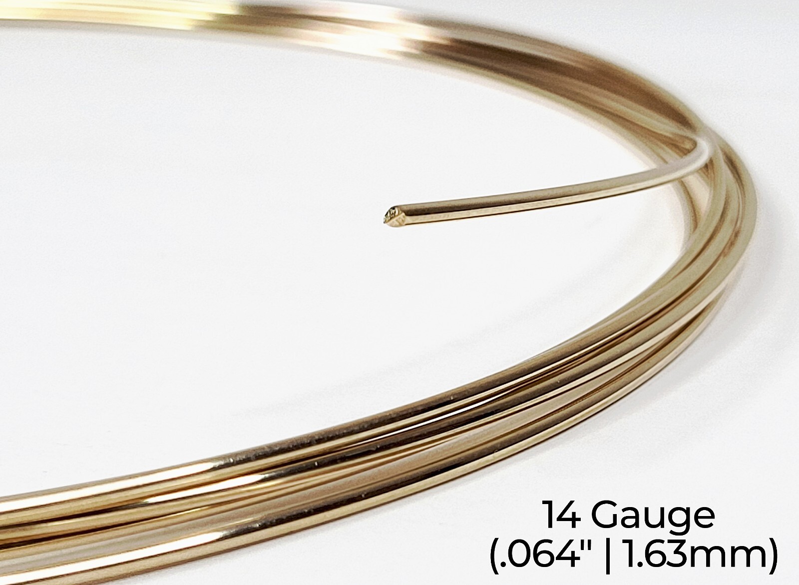 14/20 Yellow Gold-Filled Wire | Round | Half Hard | 10-30 Gauge | 1-10 ft | USA