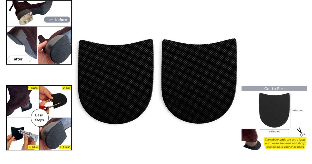 Durable Extra Large Heel Protector Pads – 4mm Thickness for Shoe Longevity