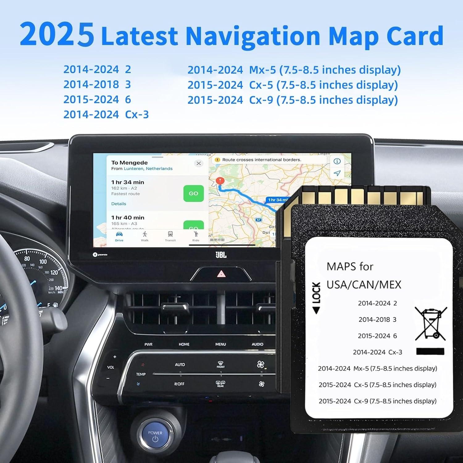 Navigation SD Card Upgraded GPS Maps Compatible with 2014-2018 3, 2015-2024 6, 2