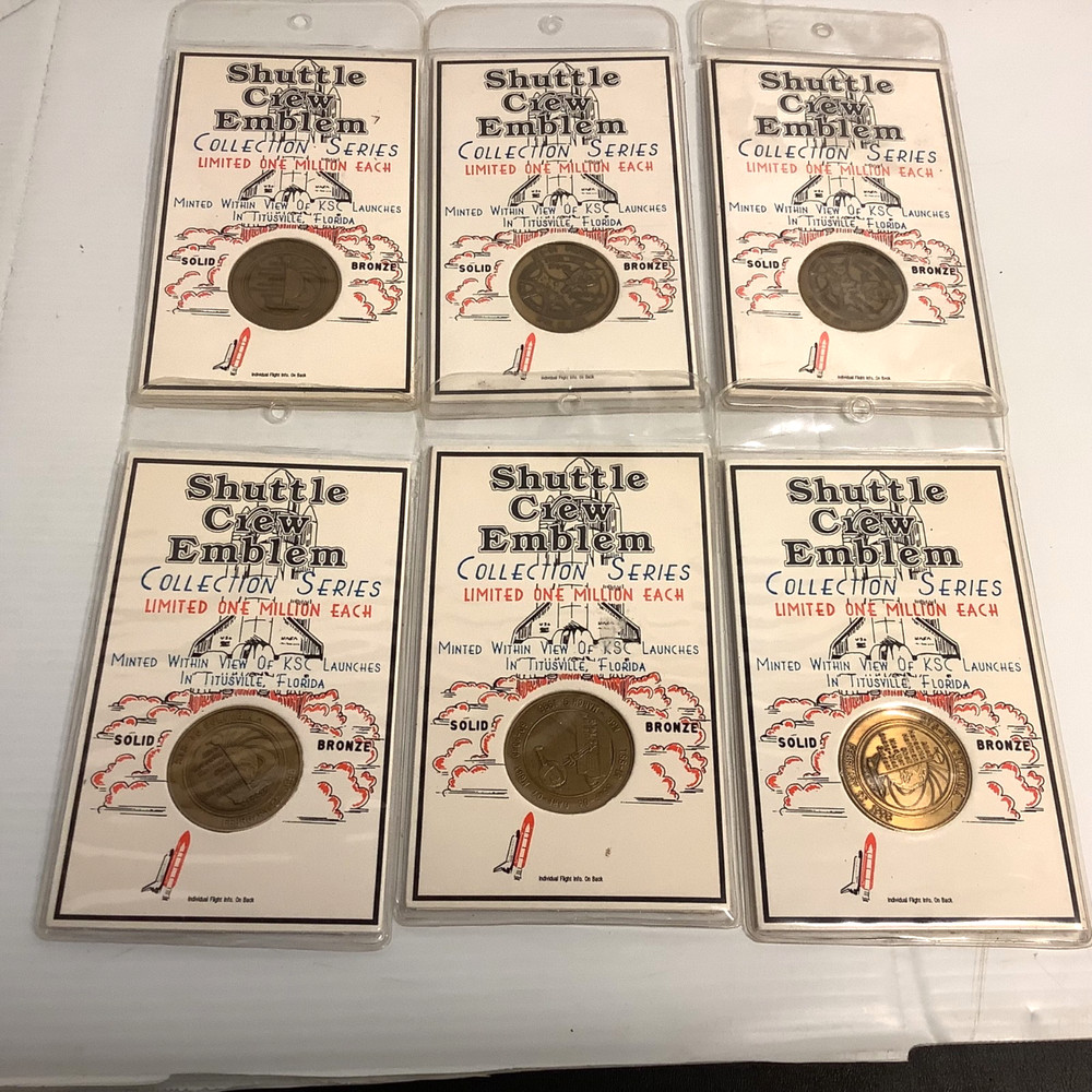 Shuttle Crew Emblem Collection Series Solid Bronze Lot(6) NASA
