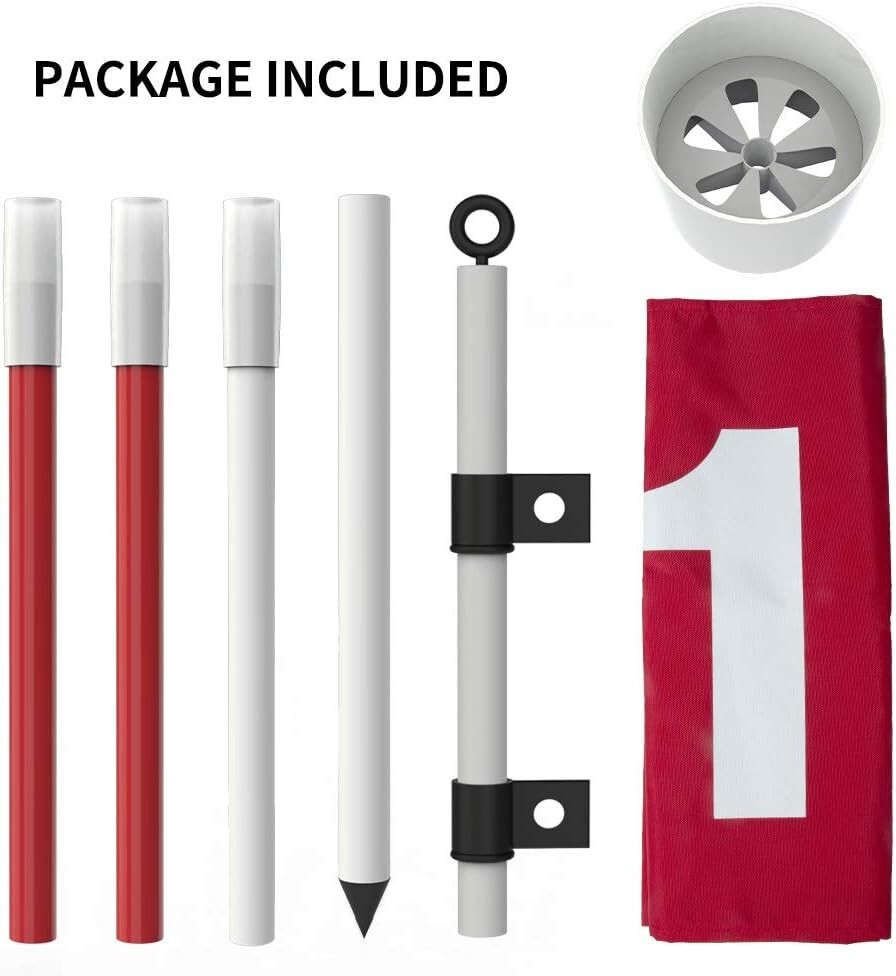 Golf Flagstick 6ft Golf Flag and Cup for Yard Pro Detachable Golf Hole